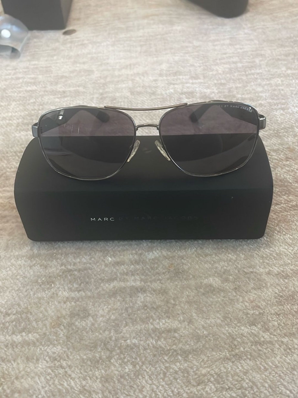 Marc Jacobs MMJ431/S 067G Dark RutheniumAviator Sunglasses with Dark Gray Lenses